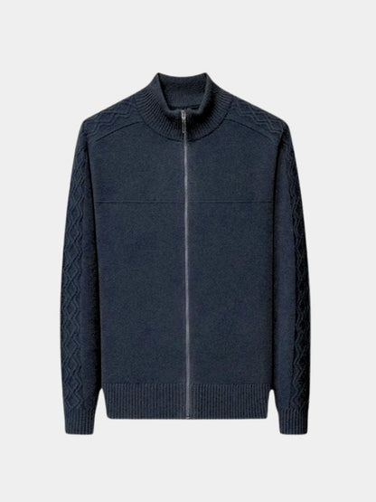 Cashmere Zip Sweater Knit Turtleneck - Manly Man