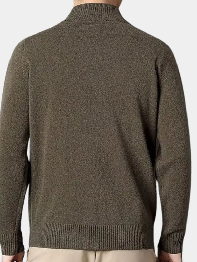 Cashmere Zip Sweater Knit Turtleneck - Manly Man