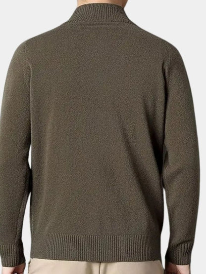 Cashmere Zip Sweater Knit Turtleneck - Manly Man