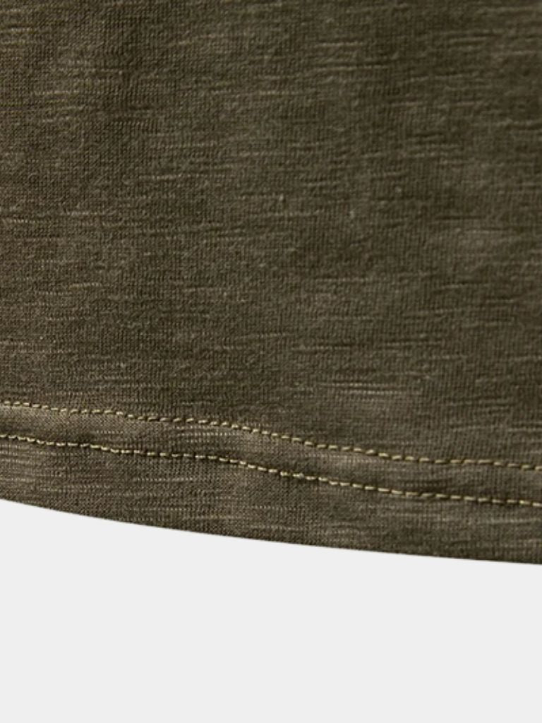 Casual Henley Neck Long Sleeve T-Shirt - Manly Man