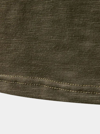 Casual Henley Neck Long Sleeve T-Shirt - Manly Man