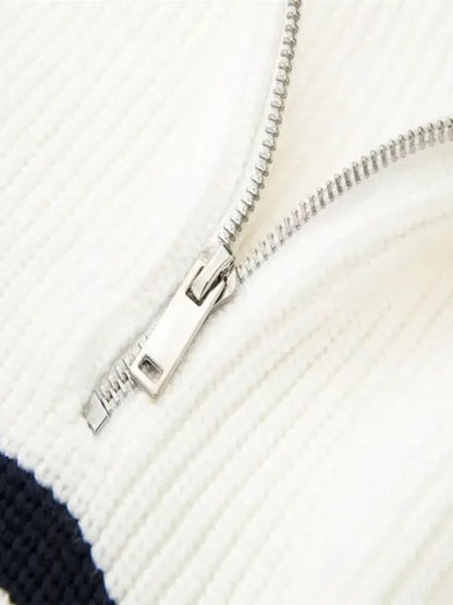 Casual Striped Zip Up Sweater - Manly Man