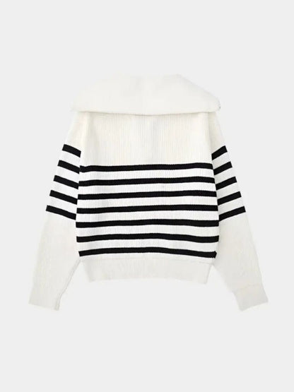 Casual Striped Zip Up Sweater - Manly Man