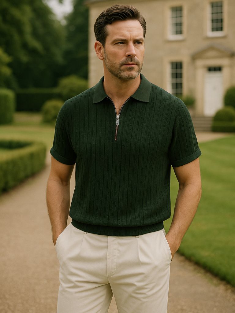 Cavalière Textured Polo – Manly Man