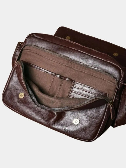Klassische Messenger-Ledertasche - Manly Man