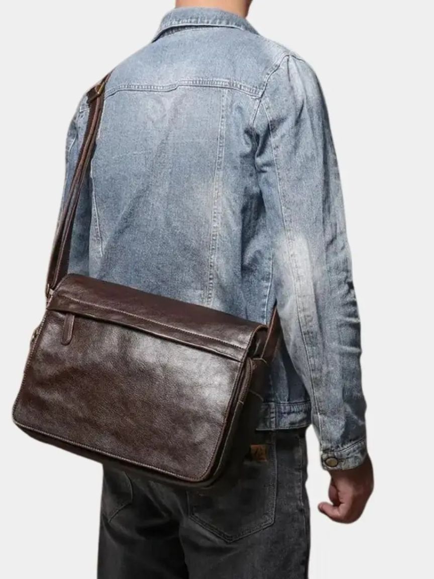 Klassische Messenger-Ledertasche - Manly Man