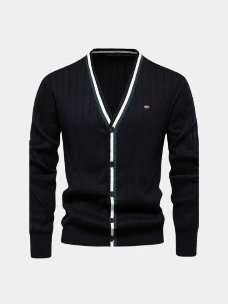 Cotton Button-Up Cardigan Sweater - Manly Man