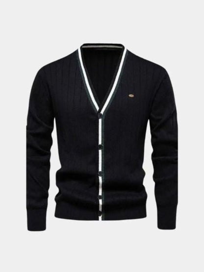 Cotton Button-Up Cardigan Sweater - Manly Man