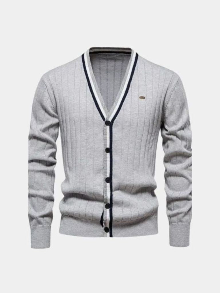 Cotton Button-Up Cardigan Sweater - Manly Man