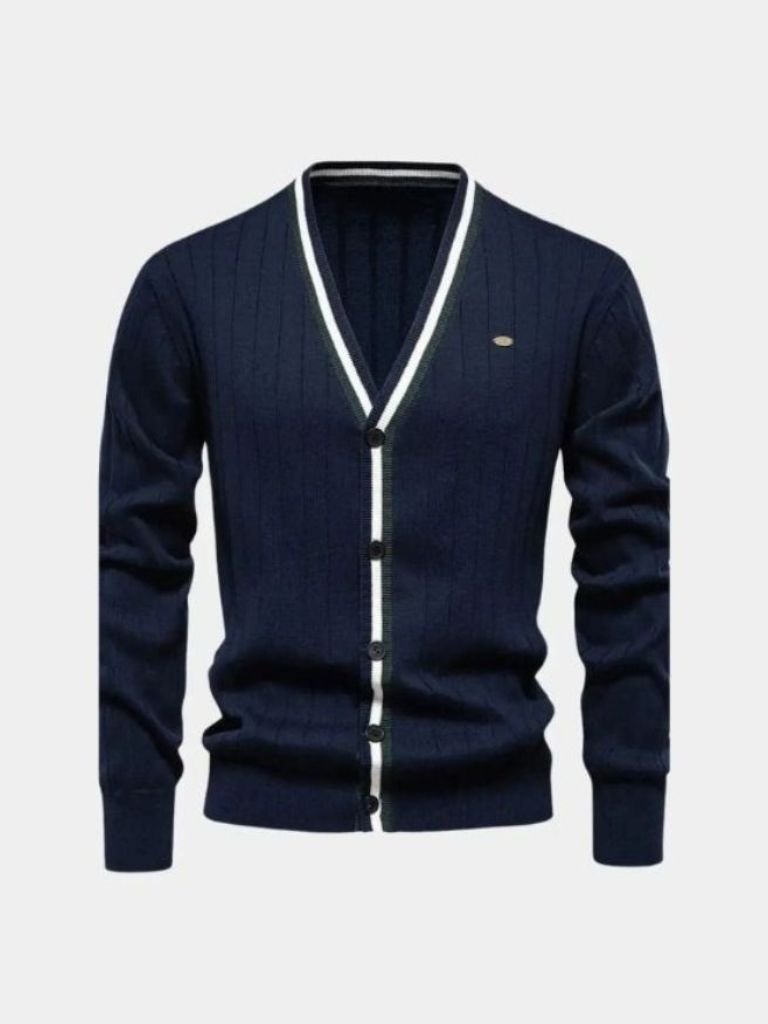 Cotton Button-Up Cardigan Sweater - Manly Man