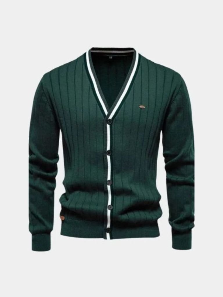 Cotton Button-Up Cardigan Sweater - Manly Man