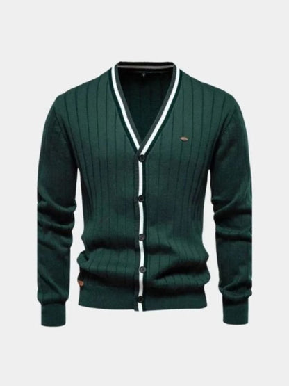 Cotton Button-Up Cardigan Sweater - Manly Man