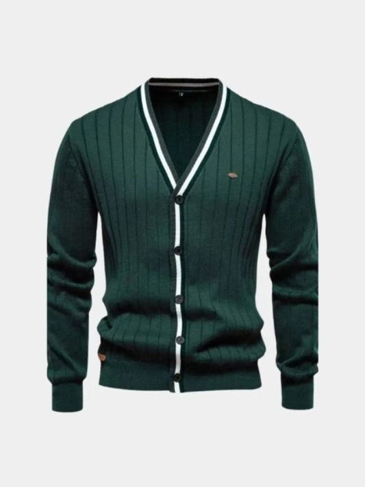 Cotton Button-Up Cardigan Sweater - Manly Man