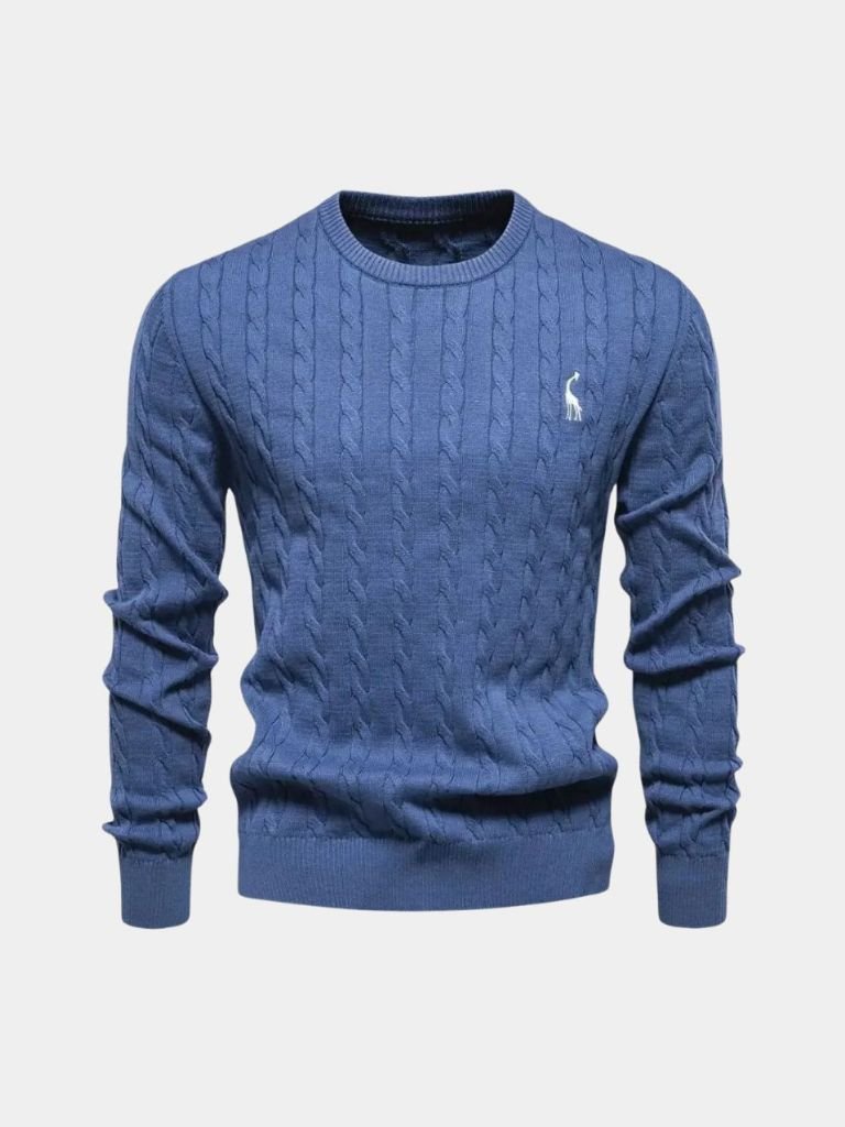 Cotton  Crew Neck Pullover Sweater - Manly Man