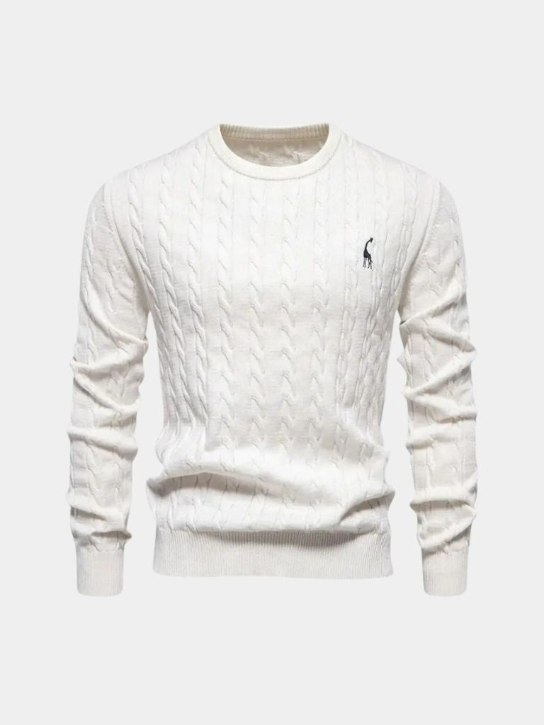 Cotton  Crew Neck Pullover Sweater - Manly Man