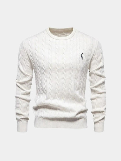 Cotton  Crew Neck Pullover Sweater - Manly Man