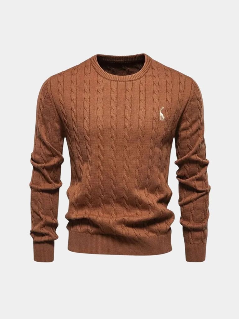 Cotton  Crew Neck Pullover Sweater - Manly Man