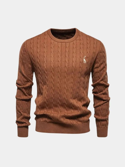 Cotton  Crew Neck Pullover Sweater - Manly Man
