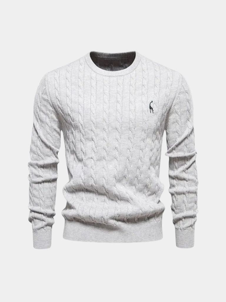 Cotton  Crew Neck Pullover Sweater - Manly Man