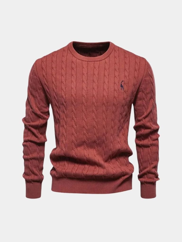 Cotton  Crew Neck Pullover Sweater - Manly Man