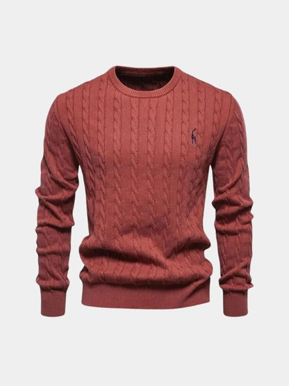 Cotton  Crew Neck Pullover Sweater - Manly Man