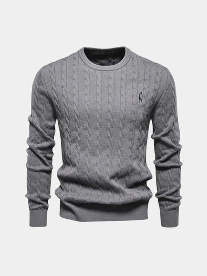 Cotton  Crew Neck Pullover Sweater - Manly Man