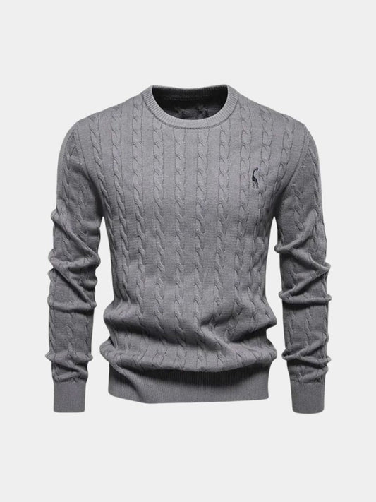 Cotton  Crew Neck Pullover Sweater - Manly Man