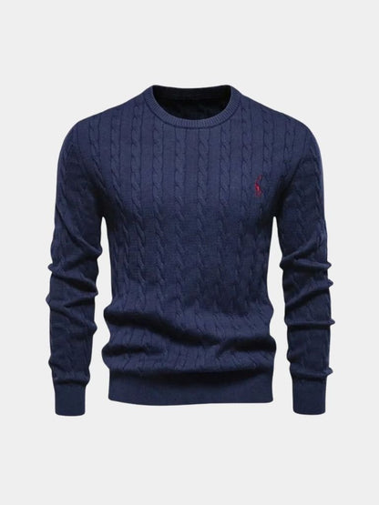 Cotton  Crew Neck Pullover Sweater - Manly Man