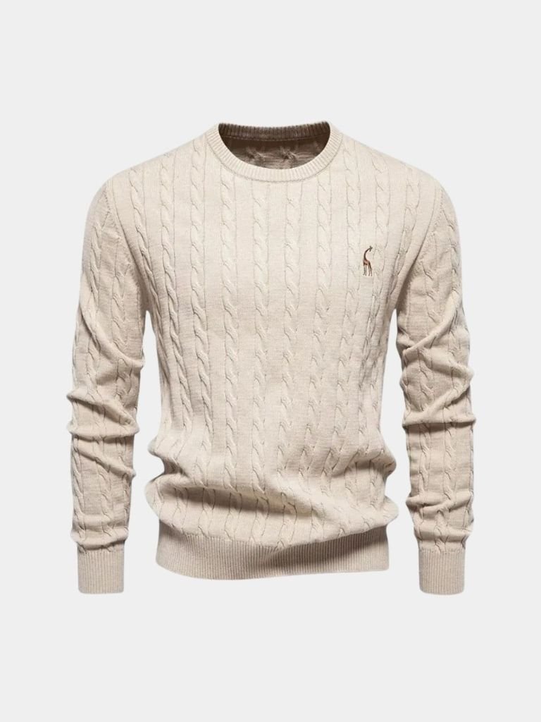 Cotton  Crew Neck Pullover Sweater - Manly Man