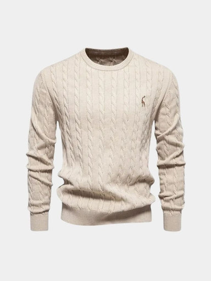 Cotton  Crew Neck Pullover Sweater - Manly Man