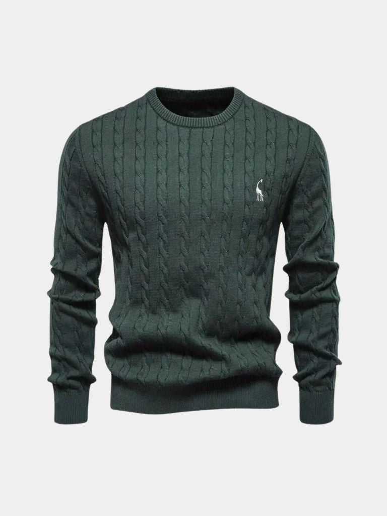 Cotton  Crew Neck Pullover Sweater - Manly Man