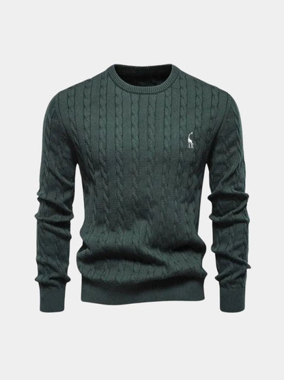 Cotton  Crew Neck Pullover Sweater - Manly Man