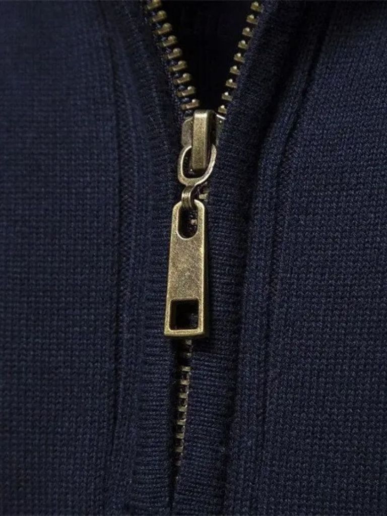 Cotton Knit Vertical Stripes Quarter-Zip Sweater - Manly Man