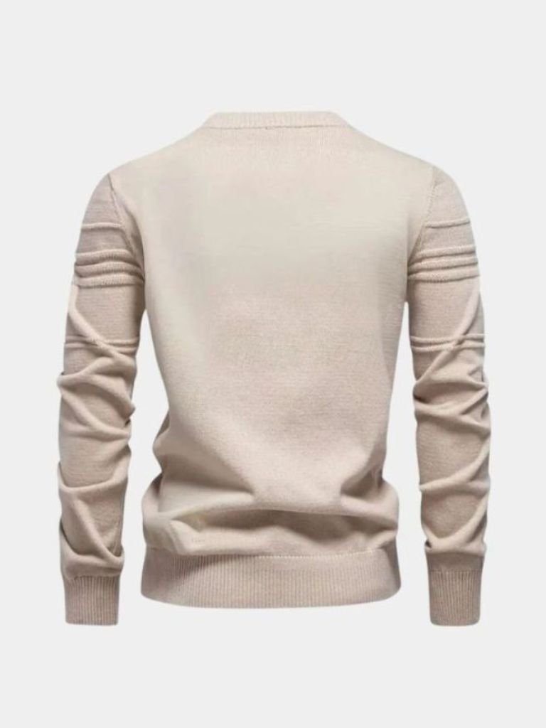Cotton Knitted Stripped Crew Neck Pullover Sweater - Manly Man