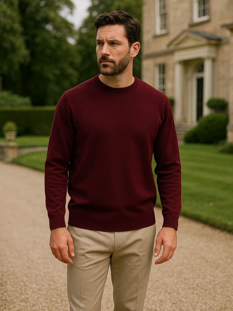 Crew Neck Knitwear Pullover Sweater - Manly Man