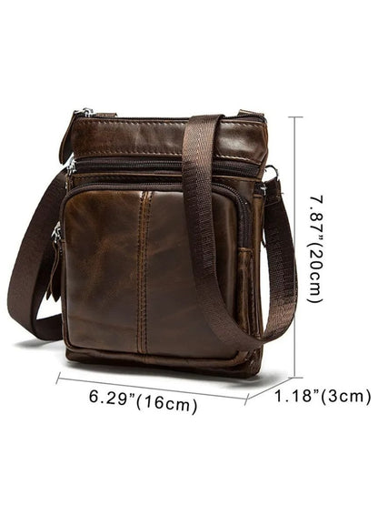 Crossbody Leather Shoulder Bag - Manly Man