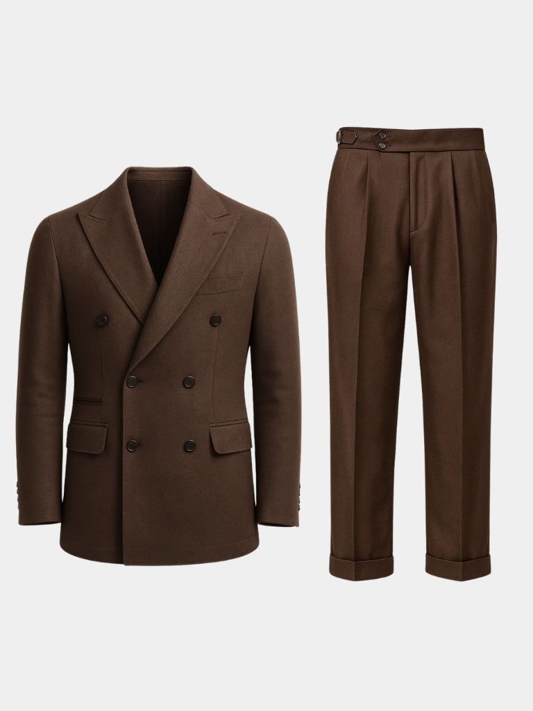 Dark Brown Garbadine Suit - Manly Man