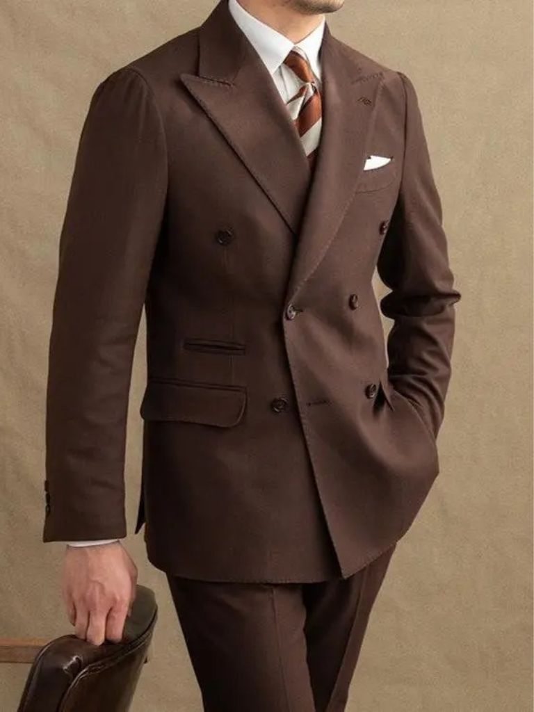 Dark Brown Garbadine Suit - Manly Man