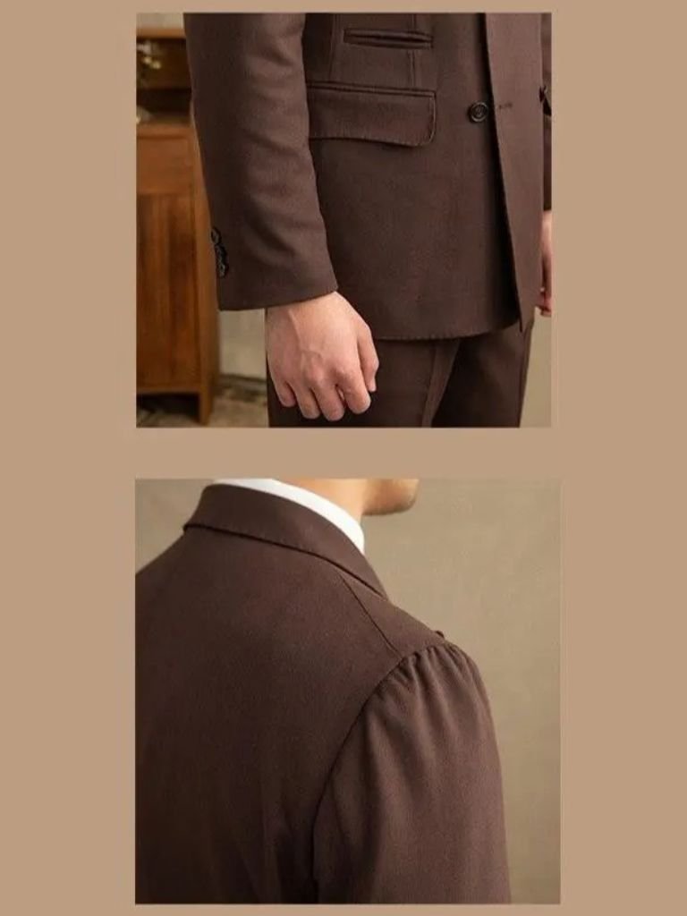 Dark Brown Garbadine Suit - Manly Man