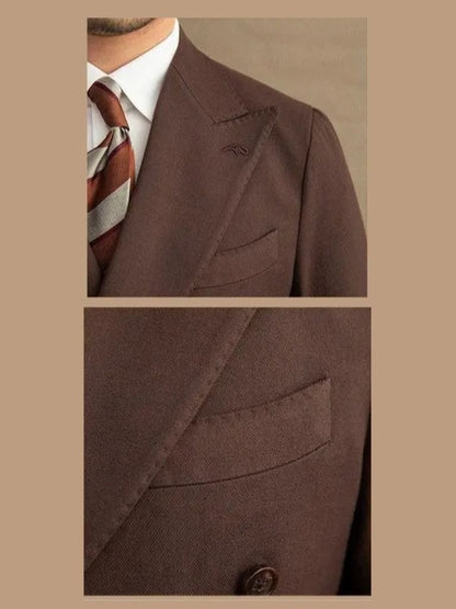 Dark Brown Garbadine Suit - Manly Man