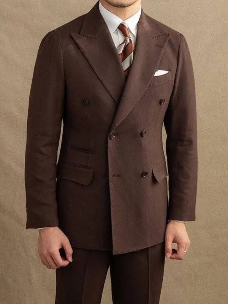 Dark Brown Garbadine Suit - Manly Man