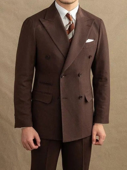 Dark Brown Garbadine Suit - Manly Man