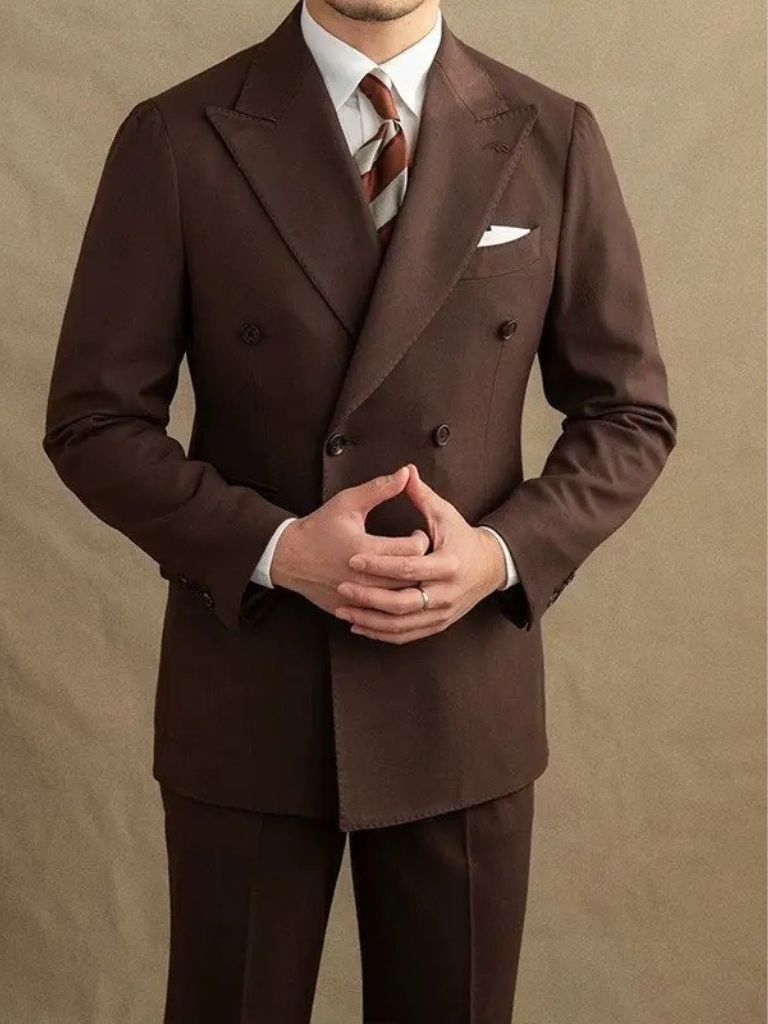 Dark Brown Garbadine Suit - Manly Man