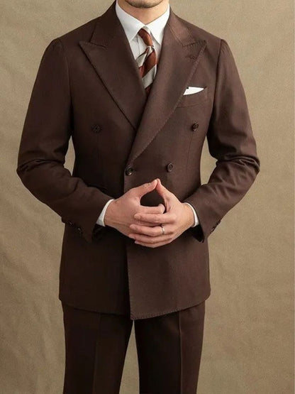 Dark Brown Garbadine Suit - Manly Man