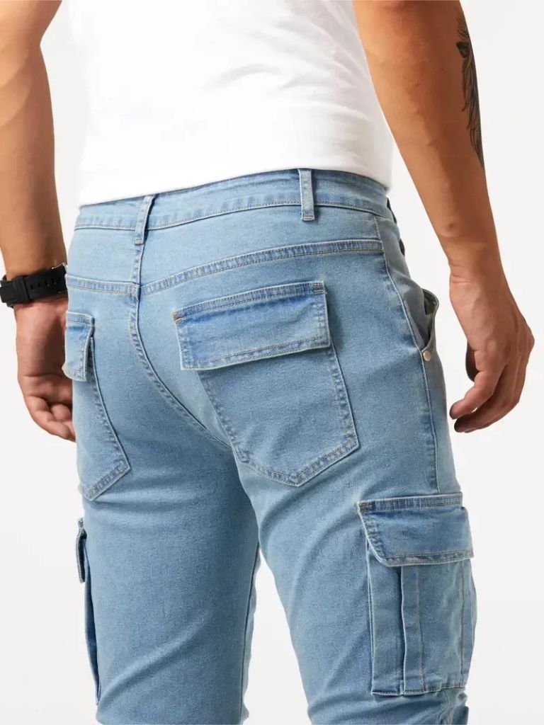 Denim Jeans Cargo Trousers - Manly Man