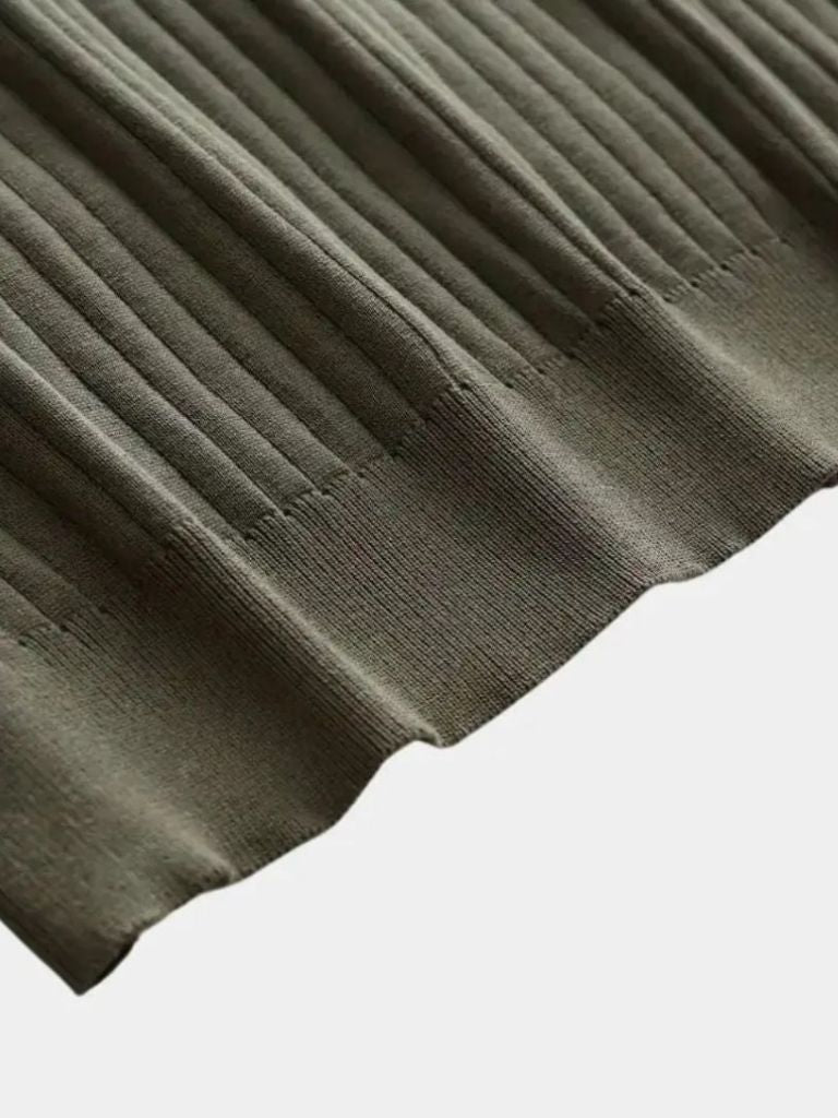 Elegant Open Collar Long Sleeve Polo - Manly Man