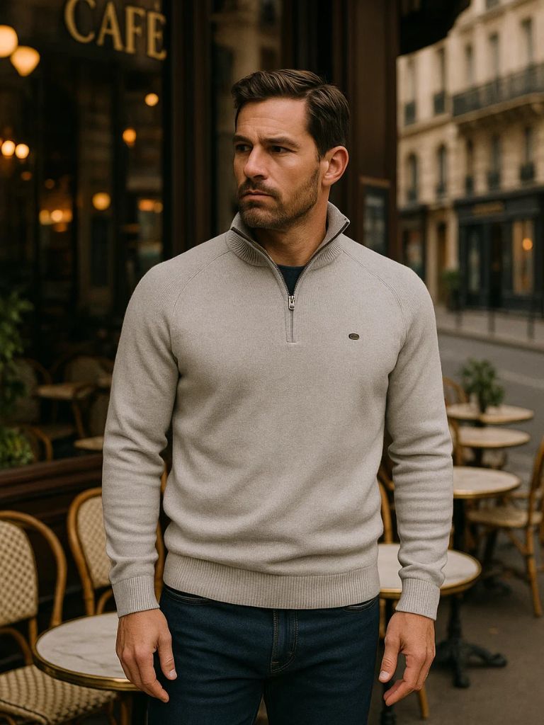 Eleganter Pullover mit Viertelreißverschluss - Manly Man