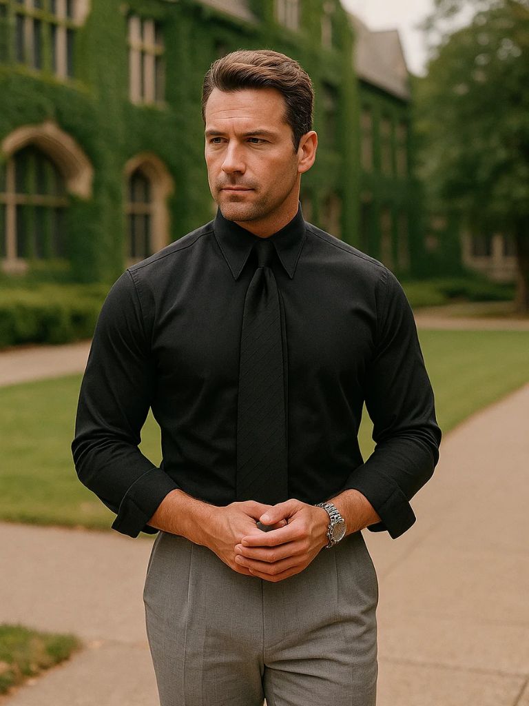 Elegant Spearpoint Collar Shirt - Manly Man