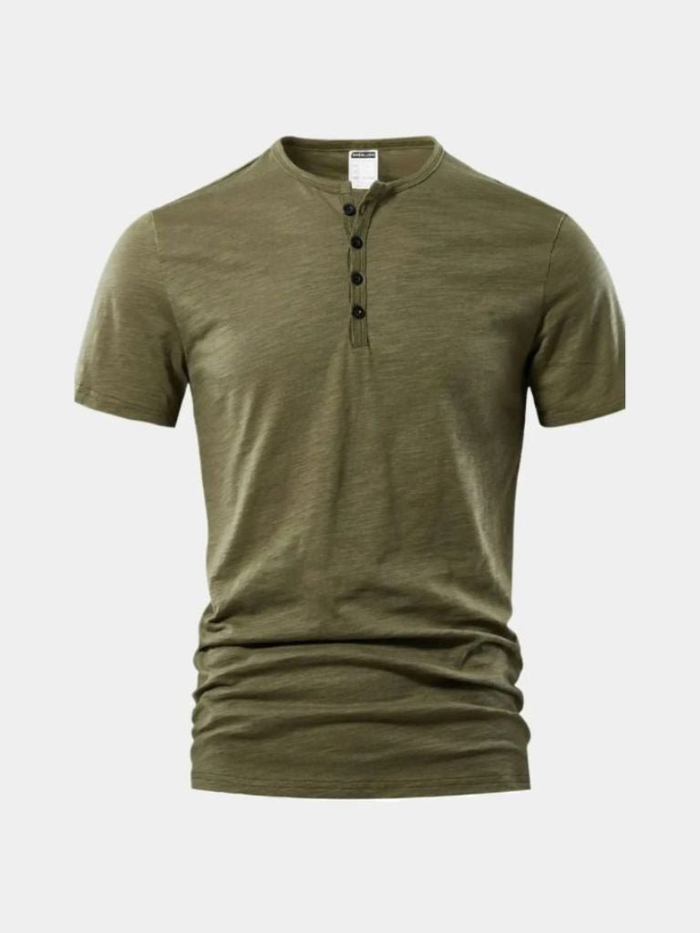 Essential Casual Henley Neck T-Shirt - Manly Man