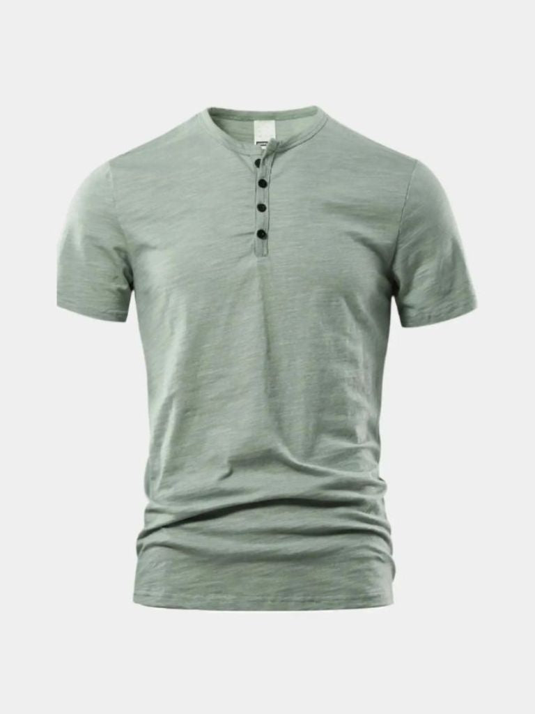 Essential Casual Henley Neck T-Shirt - Manly Man